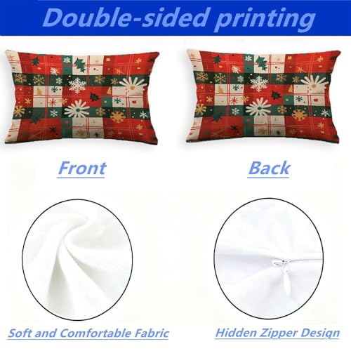 Almohada Navidad 40x60cm terciopelo rojo fundas cojines sofá 4