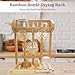 AKS B2C Bamboo Baby Bottle Drying Rack, Vertical Space Saving Kitchen Organizer, 9 Bottle Capacity, Countertop Storage Holder and Bottle Dryer with Draining Base (Comes with a Free Cleaning Brush)