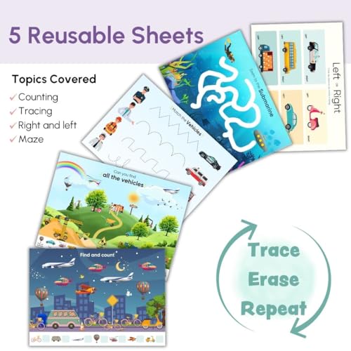 Image of Curious Cub Montessori Busy Book On Modes Of Transport |Toddler Busy Binder for 2-5 Yrs | Activity Binder, Quiet Book |Educational Toys For 2 Year Old