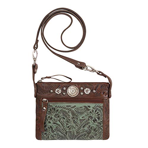 American West Women's Turquoise Trail Rider Crossbody Purse Turquoise One Size