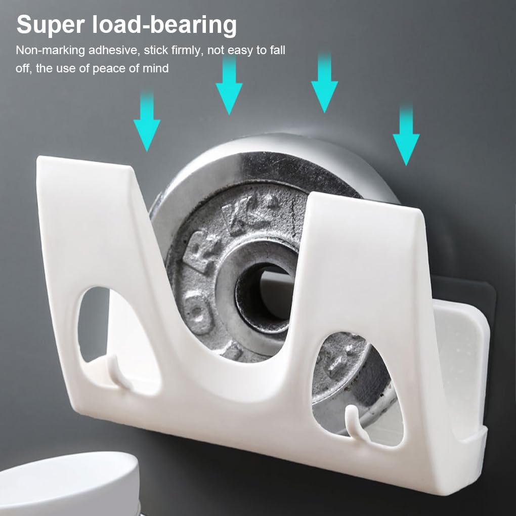 Juego de 10 soportes para tapas de ollas, autoadhesivos, para colgar en la pared, espátulas para colgar en el hogar, herramienta de cocina, estante sin perforaciones, color blanco