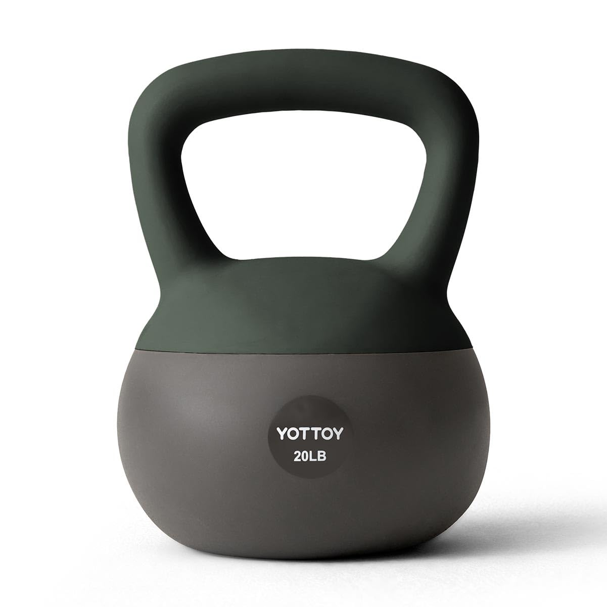 YOTTOY Soft Kettlebell, Set for Strength Training Kettlebells & Home Workouts, Soft-Sided Cushioned Base, Wide-Handle - Ideal for Men, Women, & Beginners (Green, 20LB)