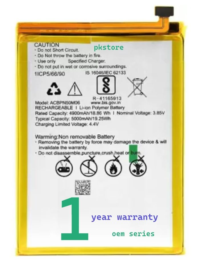 pkstore Generic bestbackup Battery 5000mah for ACBPN50M06 Mobile Battery for Micromax in 1 / in 1b / in Note 1 / E6746 / E7746 / E6523 / E7533 + wrnty (B0DGGMRK69) Amazon Price History, Amazon Price Tracker
