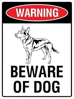 Warning Sign - Warning Beware of Dog Blue Heeler, Aluminum Metal Tin Sign, for Safeguard Restriction Zones, Yards, 12x8 inch