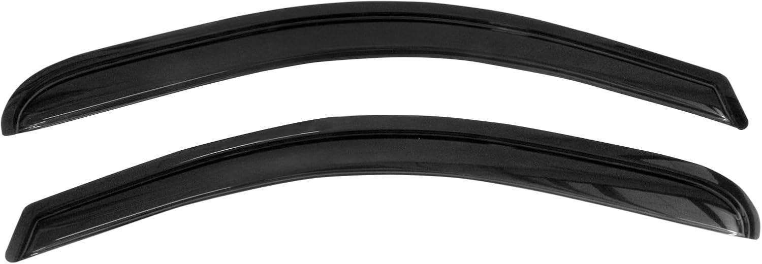 IKON MOTORSPORTS Window Visors, Compatible with 2014-2019 Chevrolet Silverado & GMC Sierra Standard Cab Pickup, Dark Smoke Acrylic Window Visor Wind Sun Rain Vent Guards, 2015 2016 2017 2018