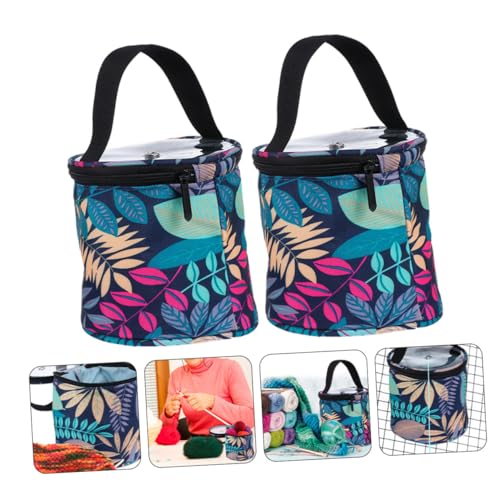 Bolsa para ovillos de lana cilíndrica que evita enredos y protege hilos del polvo doméstico 8