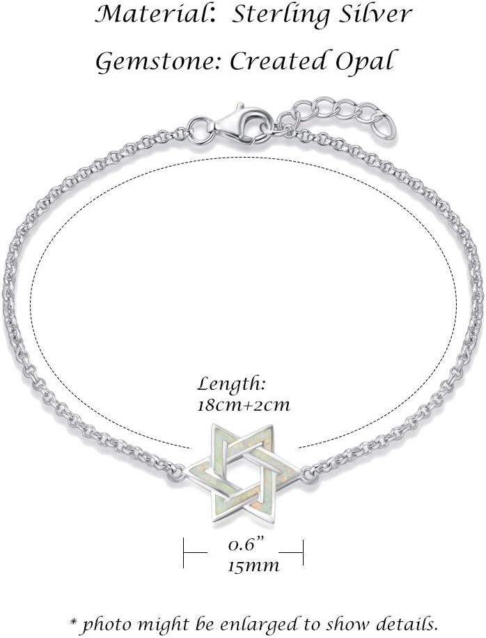 FANCIME Sterling Silver Created Fire Opal Star Necklace/Dangle Earrings/Bracelet Charm Danity October Birthstone Fine Jewelry for Women