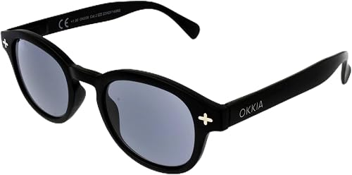 Okkia Casual Oval Sunglasses, Black, Einheitsgröße