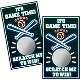 Haizct 50 Pack It's Game Time Baseball Theme Scratch Off, Scratch Card for Baby Shower Birthday Party Lottery Game Group Activity Enterprises Activity, Baby Shower Idea, Gifts for Baseball Lovers