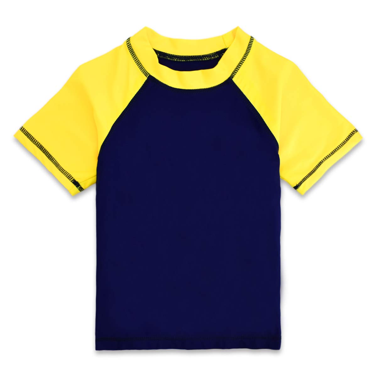 Boys' Short Sleeve UPF 50+ Sun Protective Rashguard Swim Shirt 2T