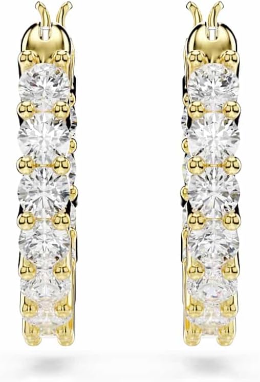 Swarovski Matrix Hoop Earrings, Clear Crystals, Rhodium Finish