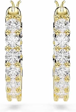Swarovski Matrix Hoop Earrings, Clear Crystals, Rhodium Finish
