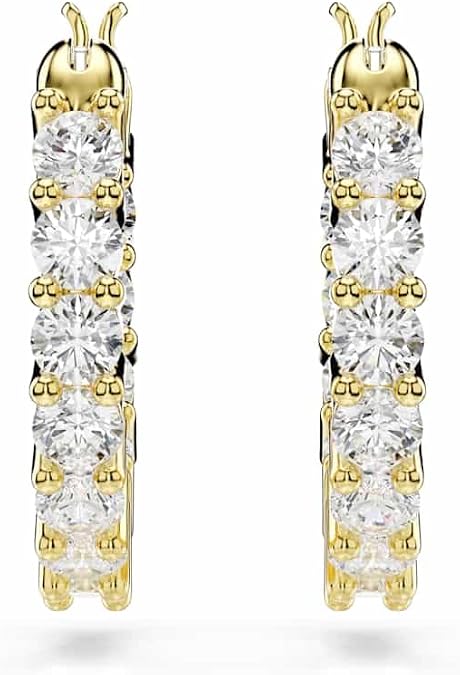 Swarovski Matrix Hoop Earrings, Clear Crystals, Rhodium Finish