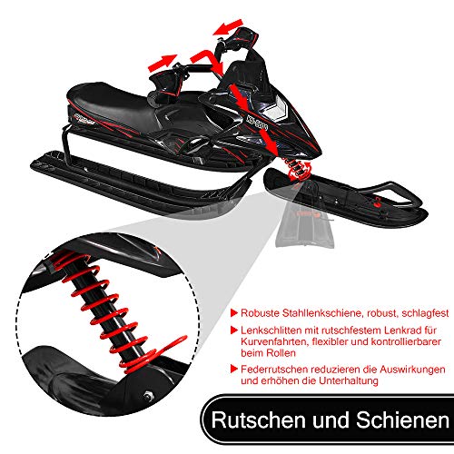 MCTECH Lenkbob Schlitten Kinder mit Fußbremse und Lenkschlitten für Kinder ab 6 Jahren - Erhältlich in DREI Modellen/Farben – Bild 8