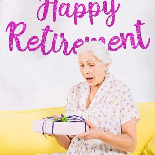 Image of BEISHIDA Pre-Strung Glitter Purple Happy Retirement Banner Party Decoration