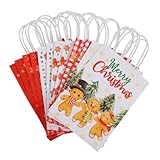 VALICLUD 12 Bolsas De Temáticas Para Invitados Bolsas Navideñas Etiquetas De Asas Navideñas Recuerdos De Fiesta Dulces Bolsas De Golosinas De Colores Bolsas Para