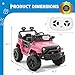 Hetoy Electric Car for Kids, 12V Electric Vehicles with Remote Control, Spring Suspension, LED Lights, Bluetooth, 3 Speeds, Ride on Toddler Truck Car