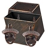 HAIICEN Antique Copper Stainless Bottle Opener Wall Mounted with Cap Catcher Drainage Openings Bundl
