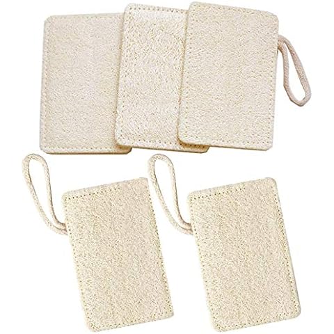 100% Biodegradable Eco Sponge Zero Waste Cleaning Products Loofah Premium Quality Natural Loofah Luffa Bath Body Shower Natural Dishwashing Sponges Organic for Dishes, Bathroom, Cups, Bowls 5 Pieces Cover