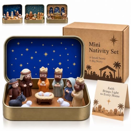 Mini Nativity Set in a Tin Box