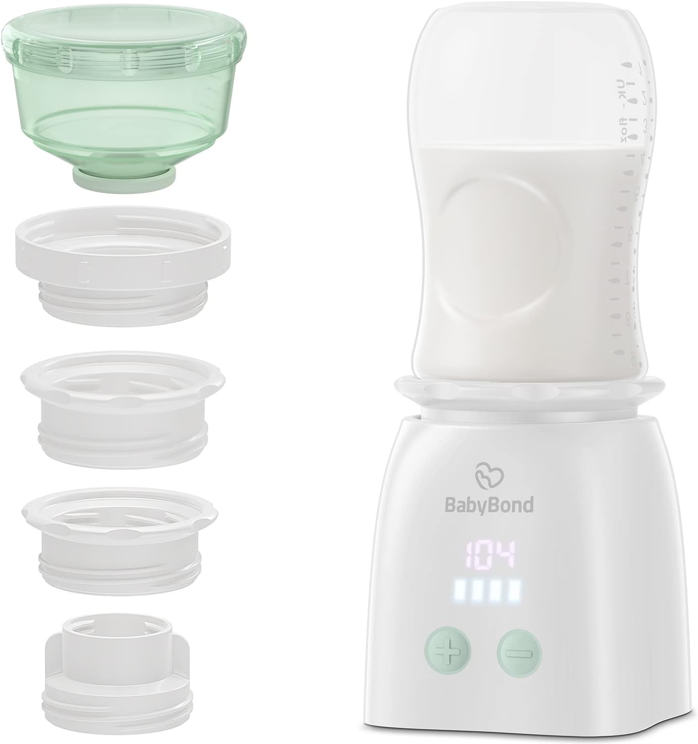 BabyBond Portable Bottle Warmer, Baby Bottle Warmer for Travel Compatible with Most Bottles Rechargeable Travel Bottle Warmer Cordless for Baby Milk Breastmilk with Precise Temperature Control (Green)
