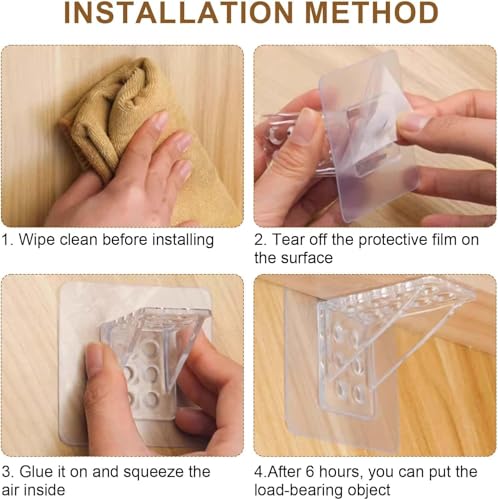 Image of ELITIZE Fashion 10 Pcs Adhesive Hooks for Wall Heavy Duty Wall Hook Waterproof Stick On Adhesive Stronger Plastic Wall Hooks Wall Hangings, Transparent Pack of 10