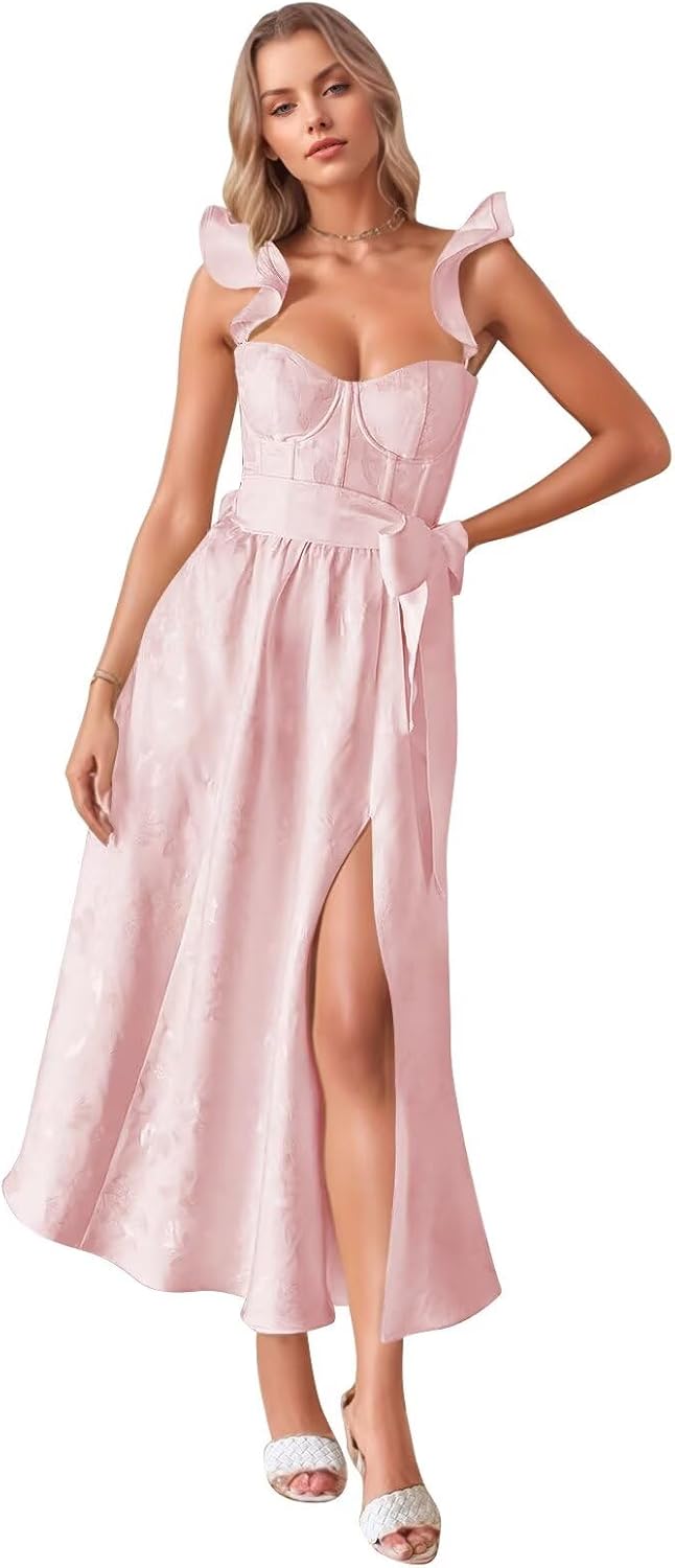 Chiffon Mother of The Bride Dresses Lace Appliques Evening Gowns Cape Sleeve Ruffle Formal Wedding Guest Dress Maxi