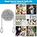 10 Feet Long Light Duty Chain, 5/64 Inch Small Metal Chain with 5/32 in Carabiners, Easy to Adjust Stainless Steel Link Chain for Indoor Outdoor Hanging Bird Feeder Wind Chimes Signs Planters Silver