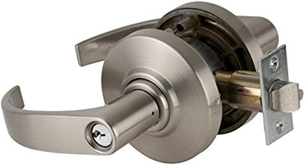 Schlage Commercial AL53NEP619 AL Series Grade 2 Cylindrical Lock, Entry Function Turn/Push Button Locking, Neptune Lever Design, Satin Nickel Finish