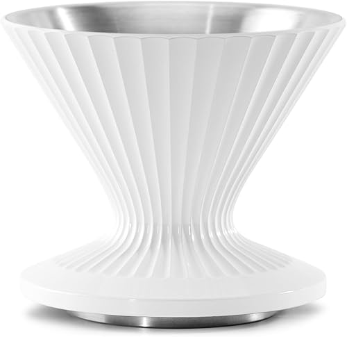 codale Filtro de metal reutilizable con luz nocturna, embudo de cono de flores p