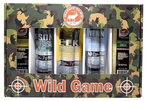 Peason Ranch Exotic Summer Sausage Gift Box (3 Meats 2 Cheeses)