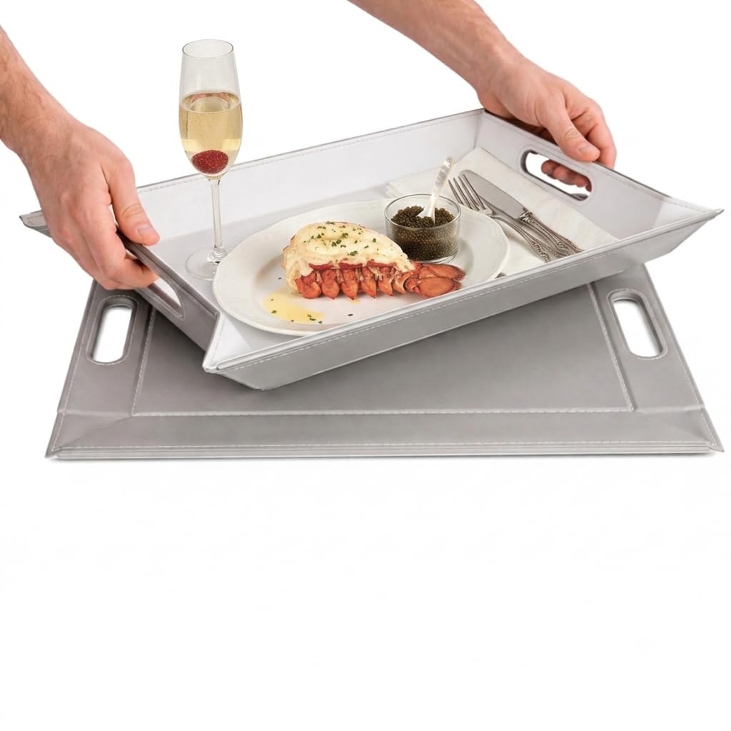 2-in-1 Serving Tray &amp; Placemat | Faux Leather &amp; Reversible