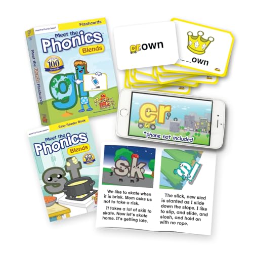 Meet The Phonics Blends Fun Pack – Regardez, entraînez-vous et lisez ! L'ensemble comprend des cartes mémoire, un téléchargement de films et un livre de...