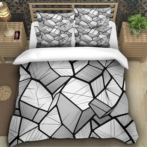 Housse de couette microfibre haut de gamme imprimé géométrique 3D - 5