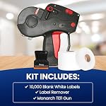 Perco Monarch 1131 Pricing Gun with Labels Starter Kit: Includes Price Gun, 10,000 White Pricing Labels and Preloaded Inker