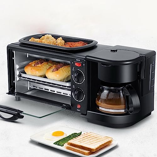 Bread Maker Toaster Oven 3-in-1 1050W with Adjustable Temperature and Time, Ideal for Baking, Frying, and Cooking Breakfast
