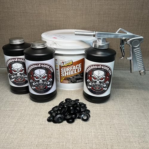 Gallon PB Blaster Surface Shield, Standard Undercoating Spray Gun, 3 Black Quart Bottles, and 50 Rust Plugs