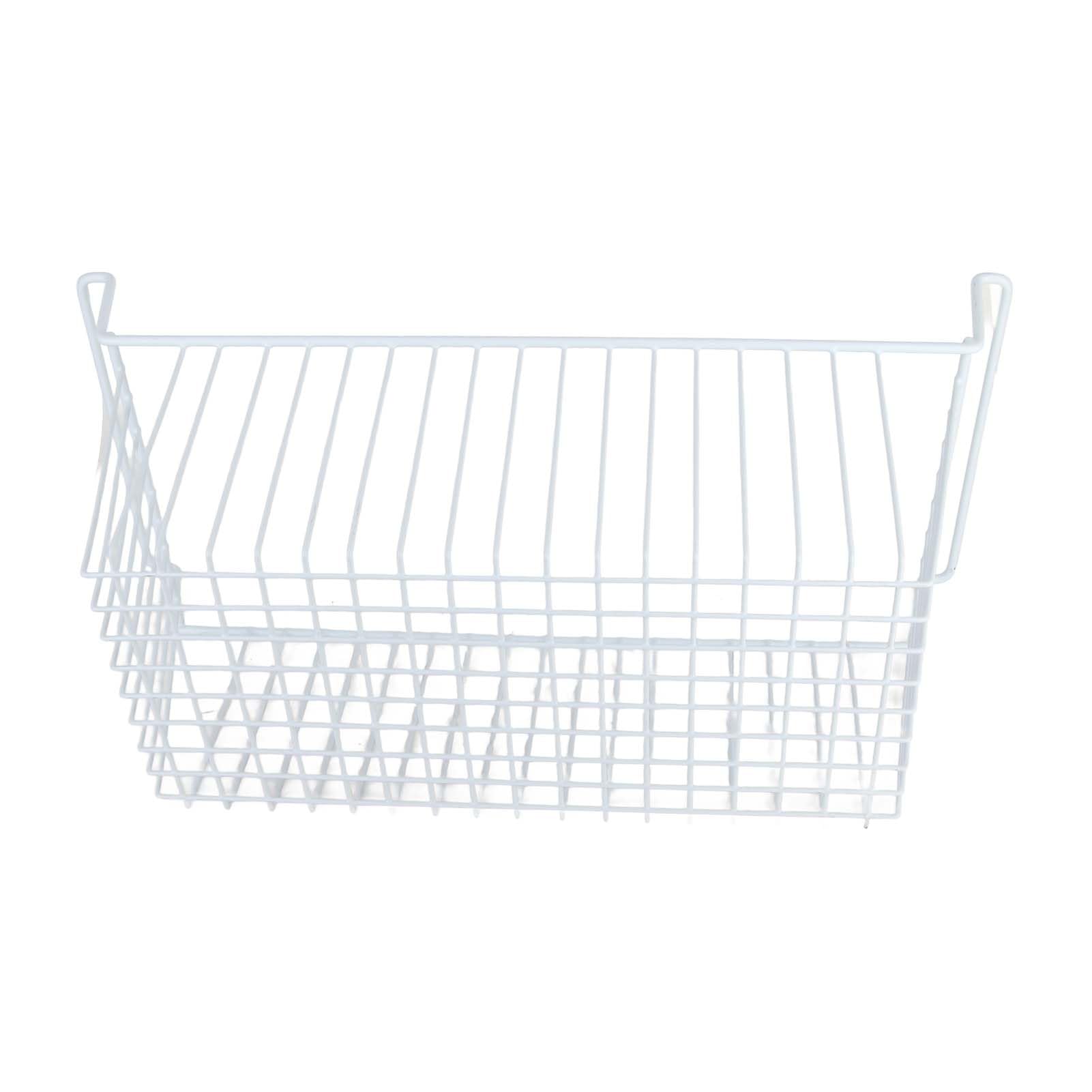 Pojemniki do Zamrażarki 2 szt. Kosze do Przechowywania z Drutu Stalowego z Uchwytami o Dużej Pojemności do Organizacji na Blacie Lodówki (Dł. 56,5 cm X szer. 25,2 cm X wys. 24 cm (uchwyt)