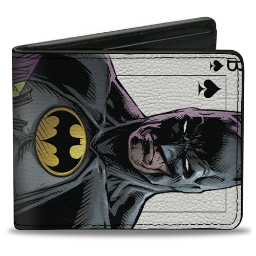 Buckle-Down DC Comics Wallet, Bifold, Batman Versus Joker Three Jokers Spade Card Comic Book Cover, Vegan Leather