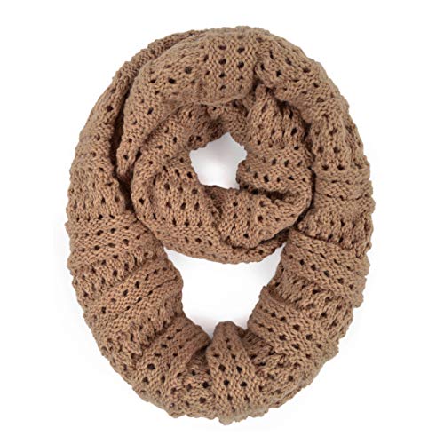 TrendsBlue Premium Winter Mesh Knit Infinity Loop Scarf