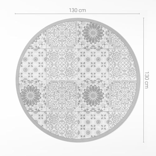 Tapis vinyle durable et élégant motif mosaïque or dorée