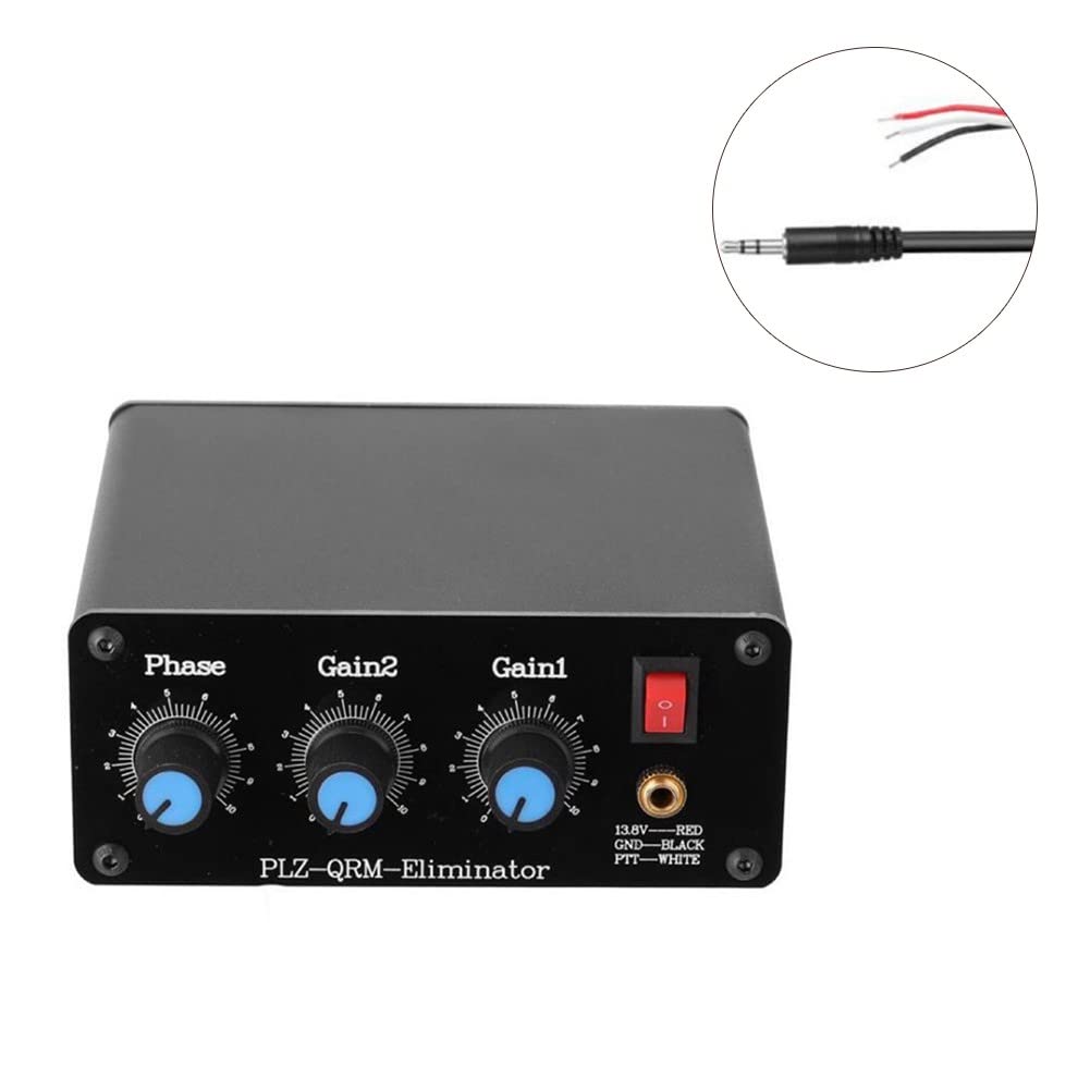 SPORTARC Qrm Canceller mit 3P Power Control Cable, Qrm Eliminator X-Phase 1-30Mhz Hf Bands Built-In Ptt Control Plz-Qrm-Eliminator