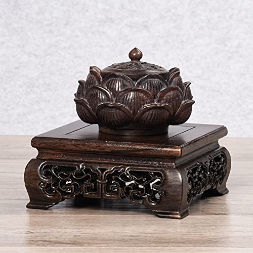 木製花台　花瓶台　香炉台　盆栽台 飾り台 Amazon.co.jp: 花瓶台 香炉台 花台 飾台 アンティーク梓木製 並板