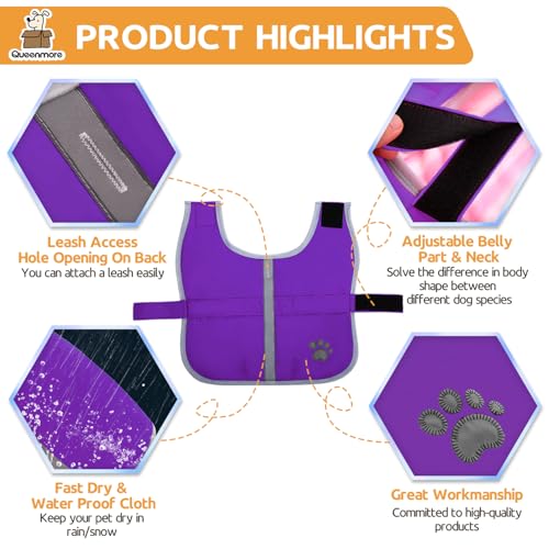 Image of Queenmore Dog Winter Coat, Cold Weather Fleece Dog Jackets for Small Dogs