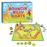 Peaceable Kingdom Bouncin’ Billy Goats Board Game, Light Strategy and Trampoline Tile Gameplay for Kids and Adults, Cooperative Family Game Night Fun, 2 to 3 Players Ages 5 and Up