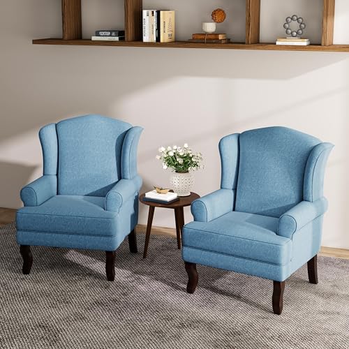 Lumibee High Back Accent Chair, 2 Set Comfy Armchair with