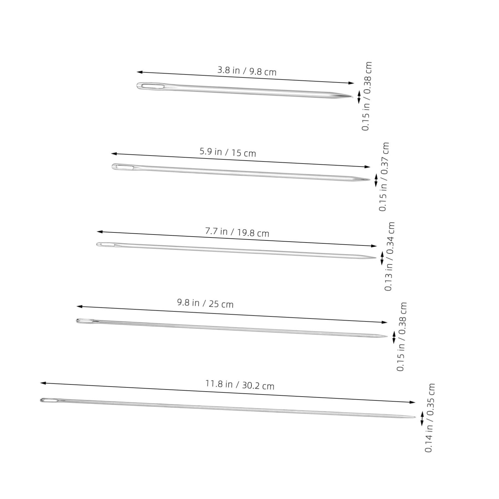 GLSTOY 25 Pezzi Aghi da Cucito in Metallo Extra Lunghi Set con Occhio Grande Resistenti per Tessuti Spessi Cucito Mano per Riparazioni e Progetti Creativi