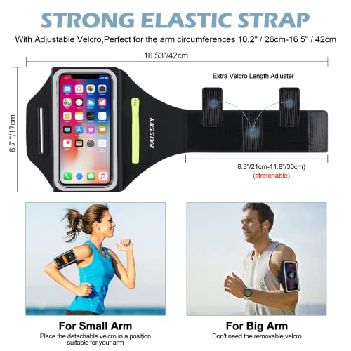 Cell Phone Running Armband With Zipper Pocket, Up To 6.9 Inch Phone Key Holder For Iphone 14 Pro Max/12 13 14 Pro/11/Xs/Xr/X, Sports Arm Bands Case With Strap For Runners, Women, Men, Exercise & Gym #TOP2