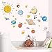Produktbild Wandaufkleber Jungen Sonnensystem Wandtattoos Für Kinderzimmer Sterne Weltraum Planeten Erde Sonne Saturn Mars Poster Wandbild Schuldekoration 30X90Cm
