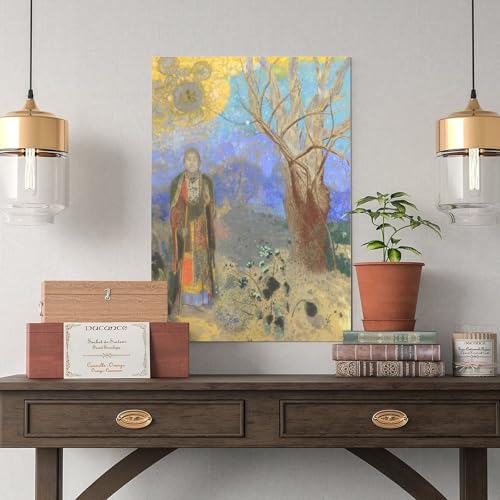 Bouddha Odilon Redon impression toile déco murale chambre moderne sans cadre 30x45 - 5